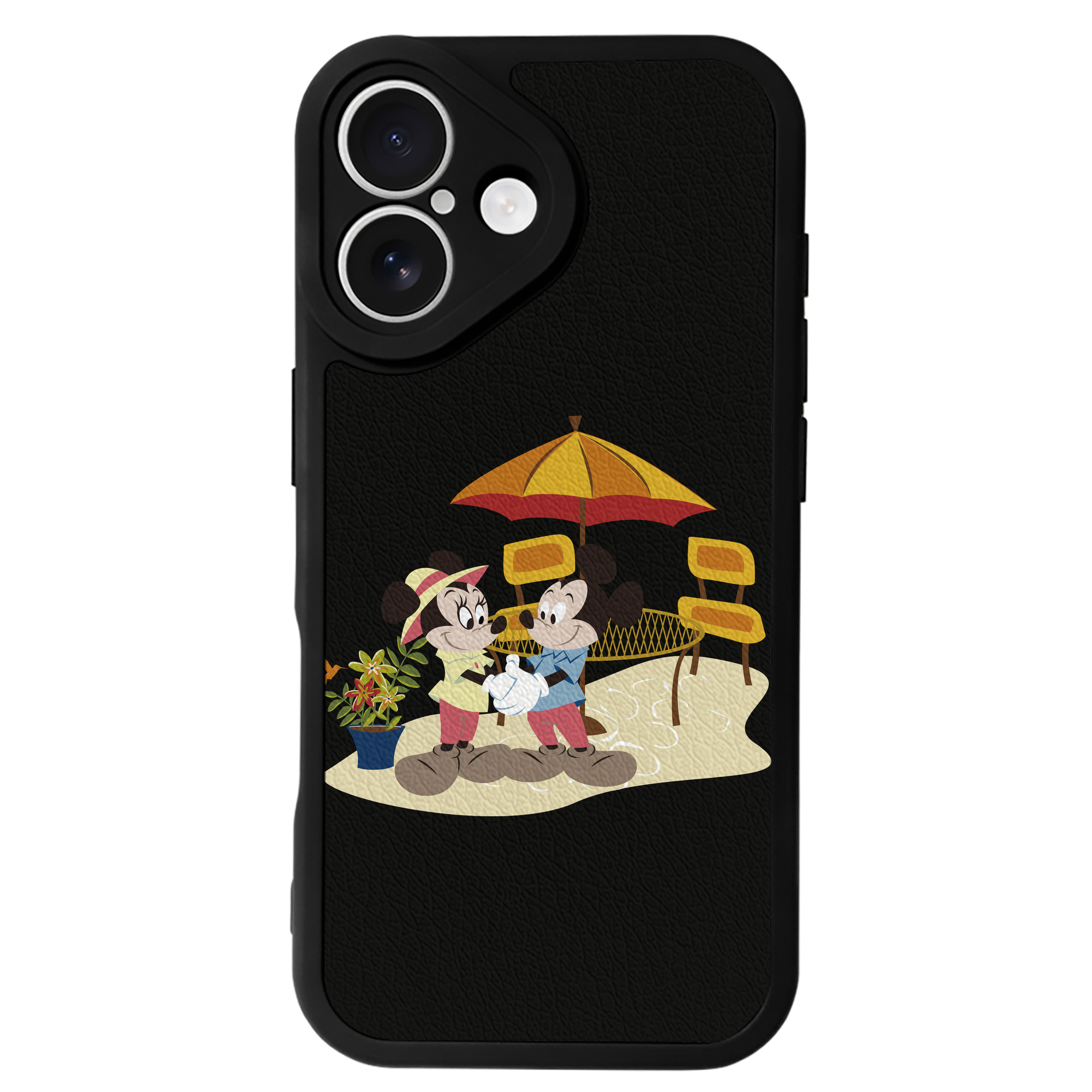 （画像用） ミッキーマウス Mickey Mouse 【iPhone 16シリーズ対応】シリコンスマホケース（レザー調） 材質：シリコン